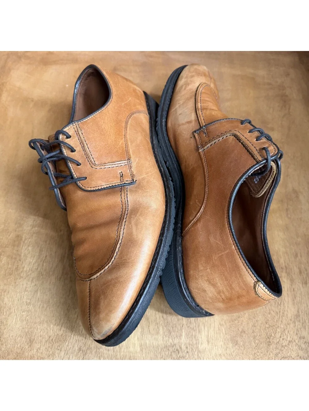 Allen Edmonds Malone Shoes Mens 11 D Brown Leather Split Toe Casual Derby USA